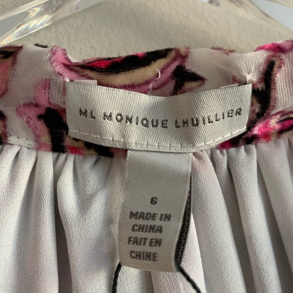 ❌NOT FOR SALE❌MONIQUE LHUILLIER Floral VelvetDress - Picture 14 of 16